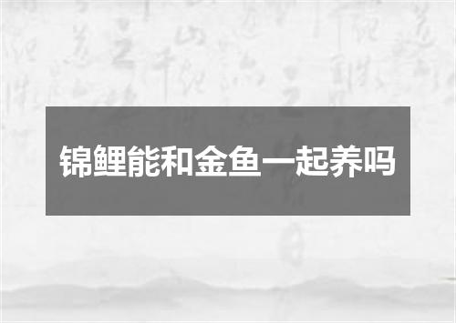 锦鲤能和金鱼一起养吗