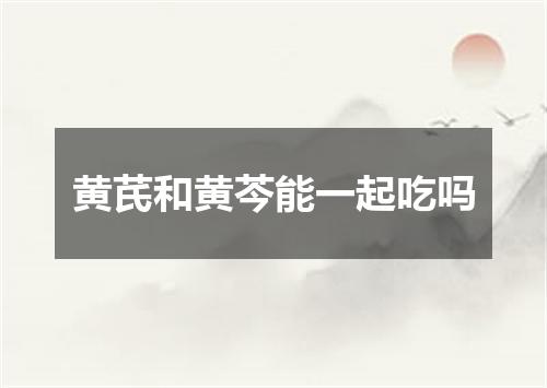 黄芪和黄芩能一起吃吗