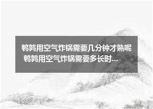 鹌鹑用空气炸锅需要几分钟才熟呢 鹌鹑用空气炸锅需要多长时间