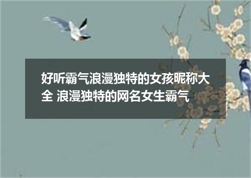 好听霸气浪漫独特的女孩昵称大全 浪漫独特的网名女生霸气