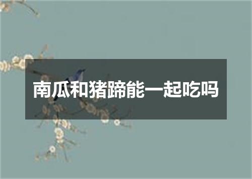 南瓜和猪蹄能一起吃吗