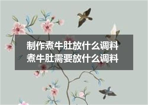 制作煮牛肚放什么调料 煮牛肚需要放什么调料
