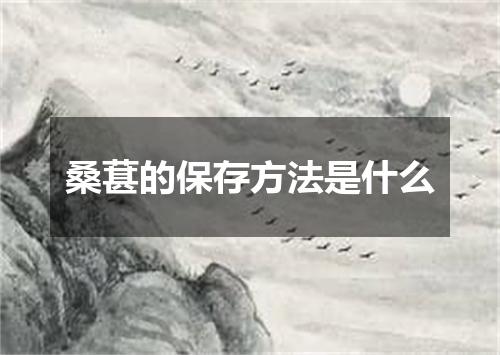 桑葚的保存方法是什么