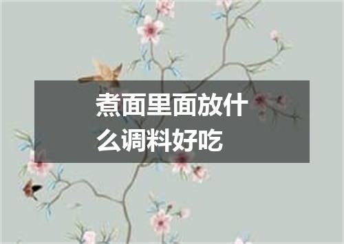 煮面里面放什么调料好吃