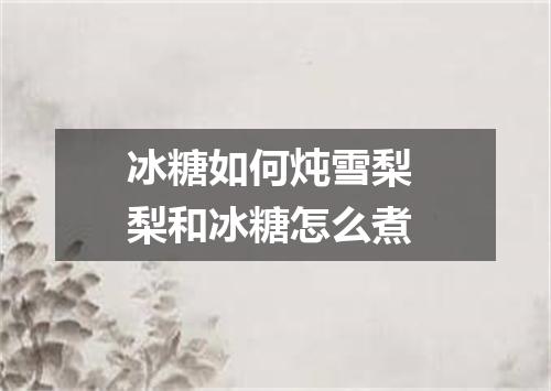 冰糖如何炖雪梨 梨和冰糖怎么煮
