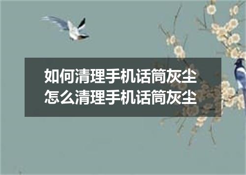 如何清理手机话筒灰尘 怎么清理手机话筒灰尘