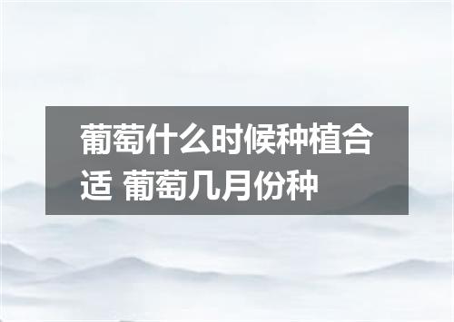 葡萄什么时候种植合适 葡萄几月份种