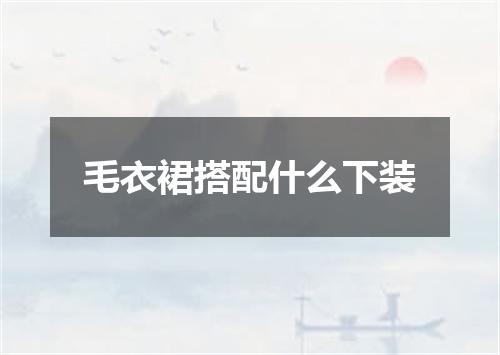 毛衣裙搭配什么下装