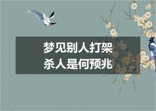 梦见别人打架杀人是何预兆