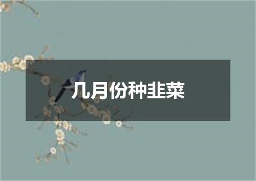 几月份种韭菜