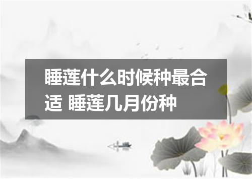 睡莲什么时候种最合适 睡莲几月份种