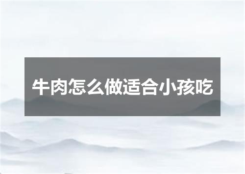 牛肉怎么做适合小孩吃