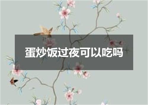 蛋炒饭过夜可以吃吗