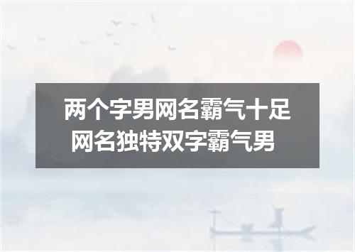 两个字男网名霸气十足 网名独特双字霸气男