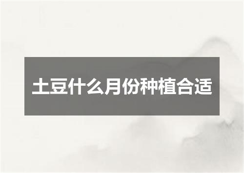 土豆什么月份种植合适