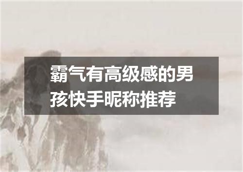 霸气有高级感的男孩快手昵称推荐