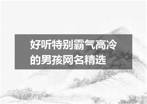 好听特别霸气高冷的男孩网名精选