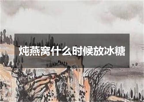 炖燕窝什么时候放冰糖