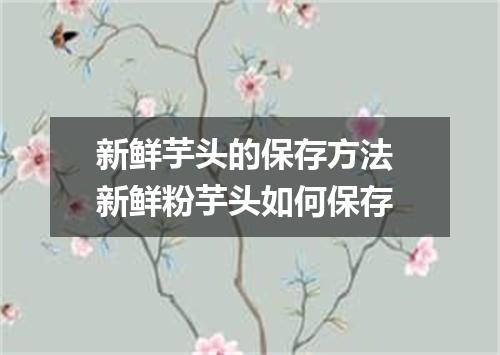 新鲜芋头的保存方法 新鲜粉芋头如何保存