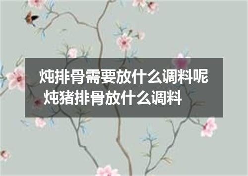 炖排骨需要放什么调料呢 炖猪排骨放什么调料