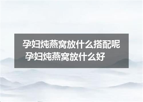 孕妇炖燕窝放什么搭配呢 孕妇炖燕窝放什么好
