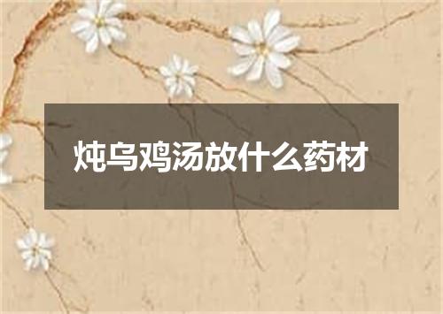 炖乌鸡汤放什么药材