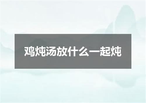 鸡炖汤放什么一起炖