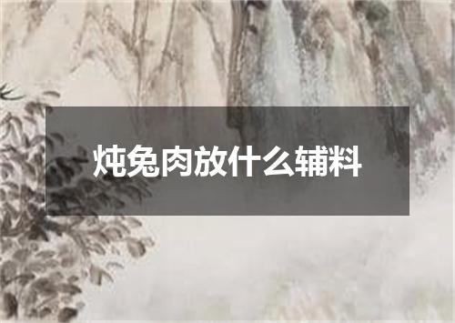 炖兔肉放什么辅料