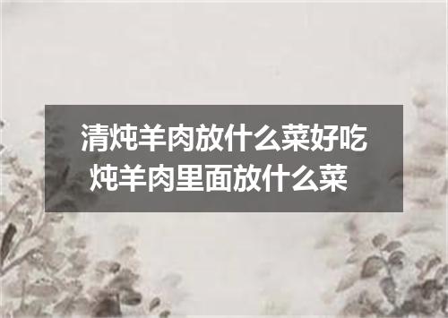 清炖羊肉放什么菜好吃 炖羊肉里面放什么菜