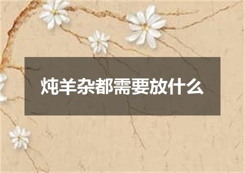 炖羊杂都需要放什么