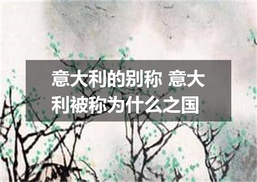 意大利的别称 意大利被称为什么之国