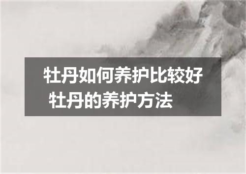 牡丹如何养护比较好 牡丹的养护方法