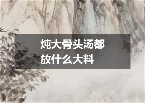 炖大骨头汤都放什么大料