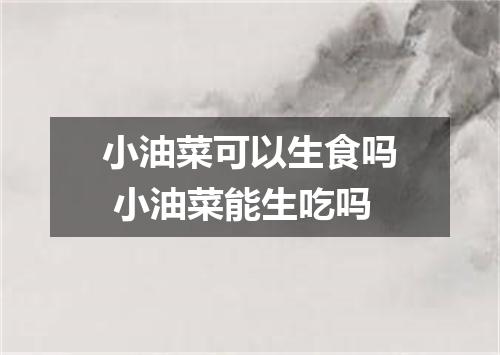 小油菜可以生食吗 小油菜能生吃吗