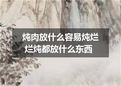 炖肉放什么容易炖烂 烂炖都放什么东西