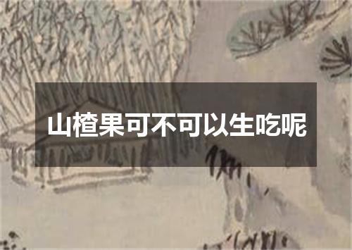 山楂果可不可以生吃呢
