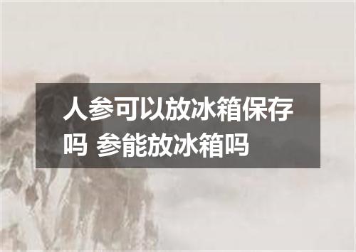 人参可以放冰箱保存吗 参能放冰箱吗