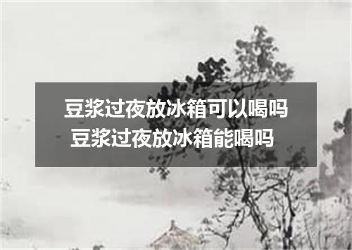 豆浆过夜放冰箱可以喝吗 豆浆过夜放冰箱能喝吗