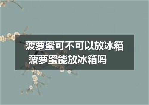 菠萝蜜可不可以放冰箱 菠萝蜜能放冰箱吗
