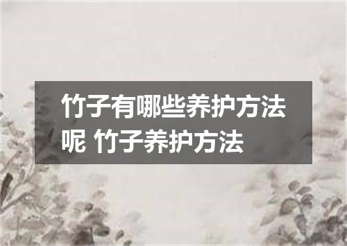 竹子有哪些养护方法呢 竹子养护方法