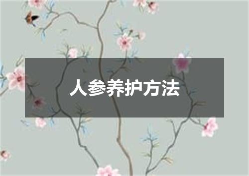 人参养护方法