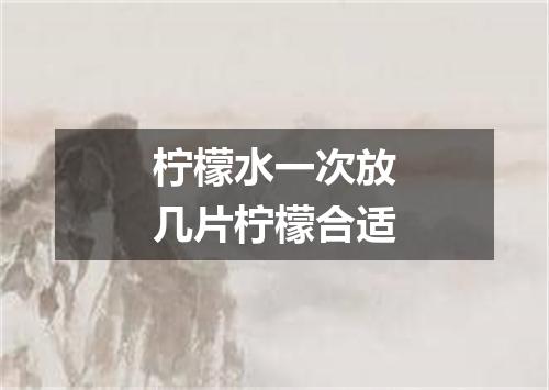 柠檬水一次放几片柠檬合适