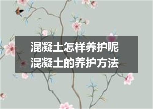 混凝土怎样养护呢 混凝土的养护方法