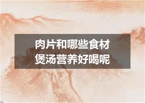 肉片和哪些食材煲汤营养好喝呢