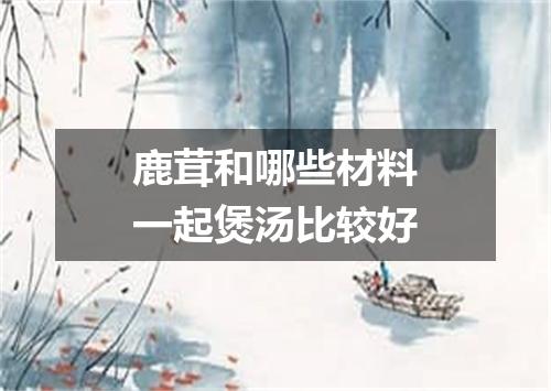 鹿茸和哪些材料一起煲汤比较好