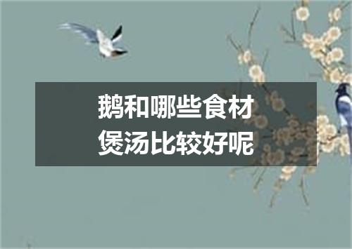 鹅和哪些食材煲汤比较好呢