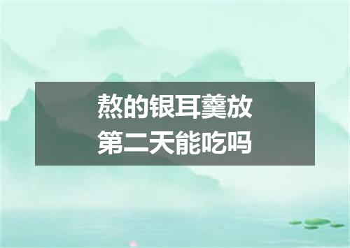 熬的银耳羹放第二天能吃吗