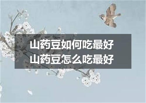 山药豆如何吃最好 山药豆怎么吃最好