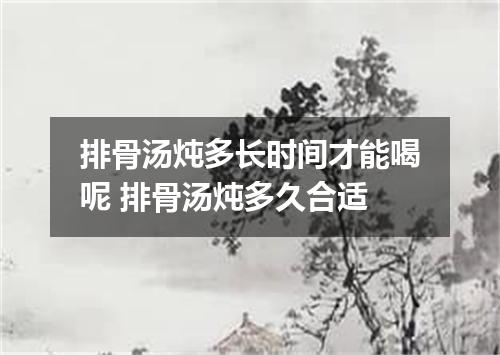 排骨汤炖多长时间才能喝呢 排骨汤炖多久合适