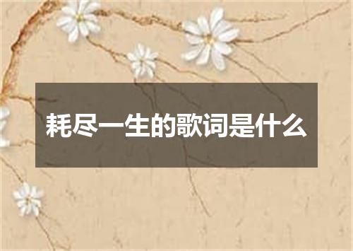 耗尽一生的歌词是什么